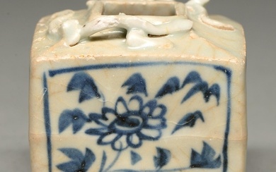 A Chinese blue and white water pot, Yuan dynasty, the should...