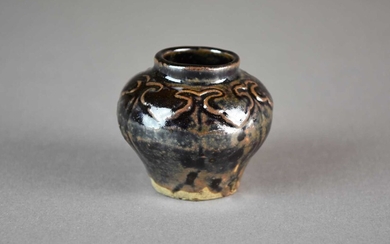 A Chinese brown glazed stoneware jarlet, Yuan Dynasty