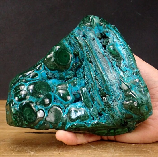 A + Chrysocolla and Malachite Sculpture - 155×135×75 mm - 1400.71 g