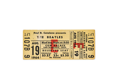 A Complete Concert Ticket For The Beatles Show At Cow Palace