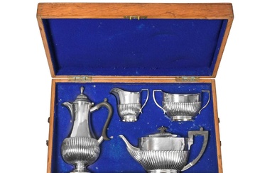 A Four-Piece Edward VII Silver Tea-Service by Richard Martin and Ebenezer Hall, Sheffield, 1903