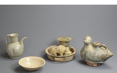 A GROUP OF CHINESE CERAMIC ITEMS, HAN DYNASTY AND LATER. To ...