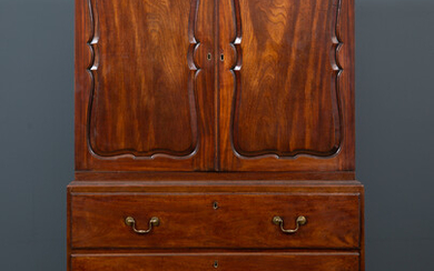 A George III mahogany press cupboard
