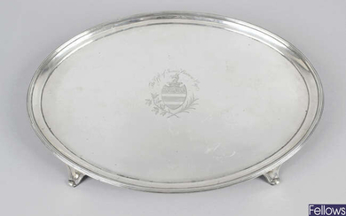 A George III silver oval salver by Peter & Jonathan Bateman.