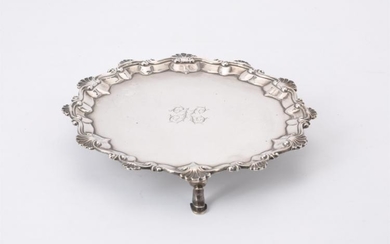 A George III silver shaped circular waiter by John Carter II