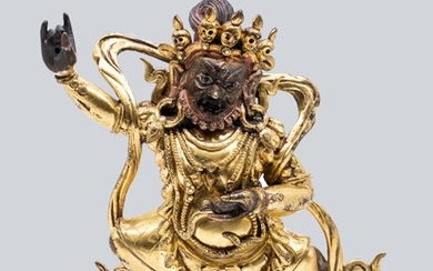 A Gilt Bronze Figurine of Buddhist Deity.
