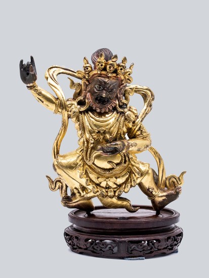 A Gilt Bronze Figurine of Buddhist Deity.