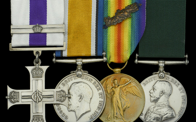 A Great War M.C. and Second Award Bar group of four awarded...