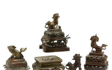 A Group of Chinese Bronze Decorative Items