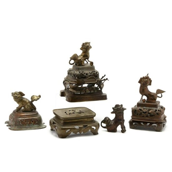 A Group of Chinese Bronze Decorative Items