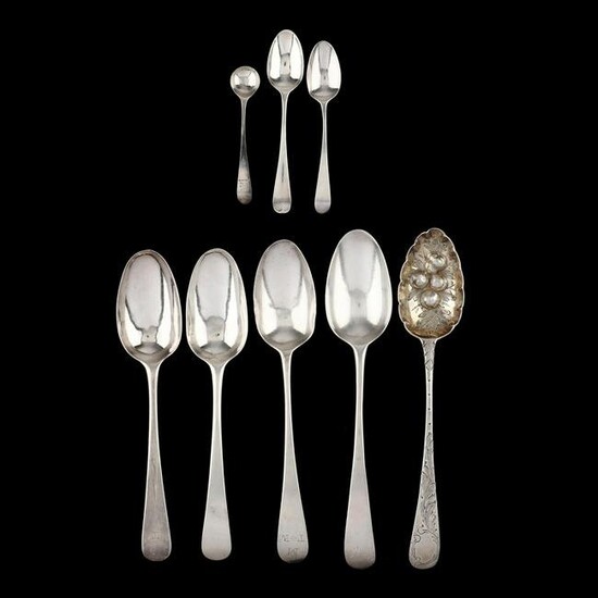 A Grouping of Eight Bateman Family George III Silver