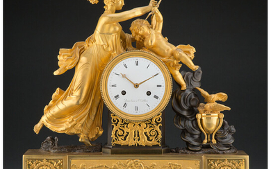 A Jean-Simon Deverberie Directoire Gilt Bronze Punishment of Cupid Mantel Clock (circa 1800)