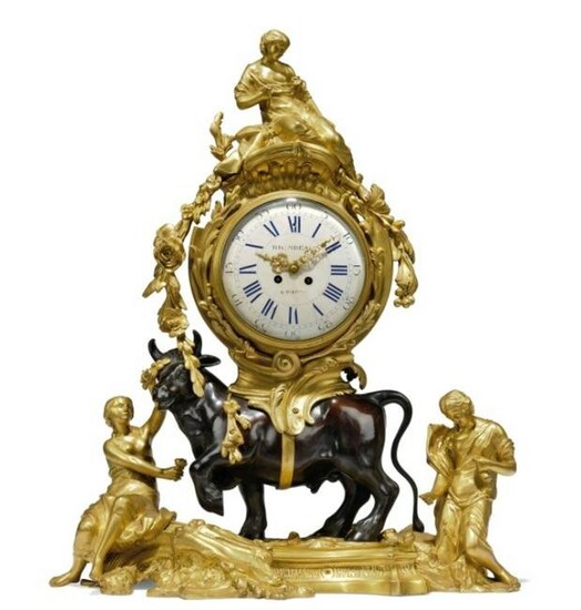 A Large 19th C. French Louis XV Style Gilt & Patinated