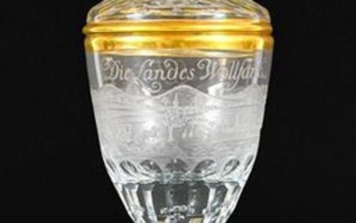 A Lauenstein Glass ''Die Landes Wollfarth'' Goblet and Cover, mid...