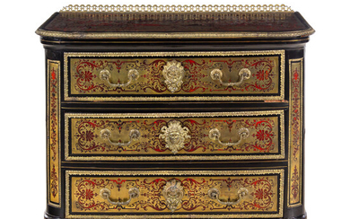 A Louis XIV Gilt Bronze Mounted Tortoise Shell and Brass Marquetry Commode in the Manner of André-Charles Boulle