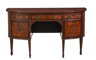 A MAHOGANY AND INLAID SIDEBOARD IN GEORGE III STYLE