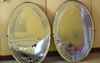 A PAIR OF ANTIQUE CUT GLASS MIRRORS possibly George III