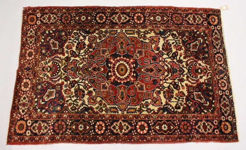 A PERSIAN BAKHTIAR CARPET, cream ground with all over