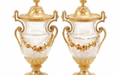 A Pair Of Louis Xvi Style Gilt Bronze Mounted Glass