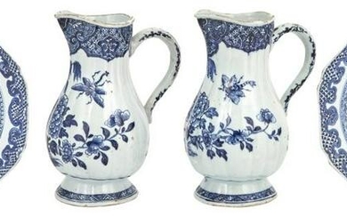 A Pair of Chinese Blue and White Porcelain Jugs Early