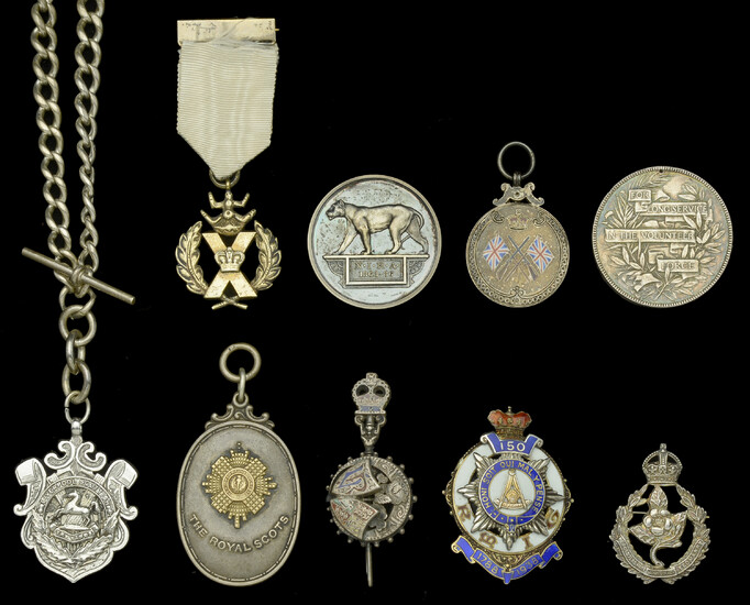 A Selection of Medals and Watch Fobs. A miscellaneous selection including a...
