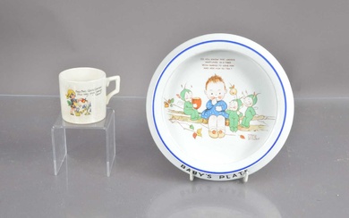 A Shelley "Mabel Lucie Attwell" baby's plate and similar mug