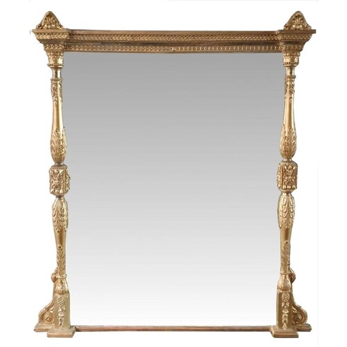 A VERY DECORATIVE TOP QUALITY 19TH CENTURY GILT OVERMANTLE /...