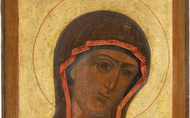 A VERY LARGE ICON SHOWING THE MOTHER OF GOD FROM A DEISIS R