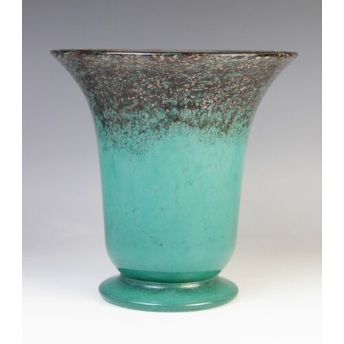 A Vasart studio glass vase, mid 20th century, of flared form...