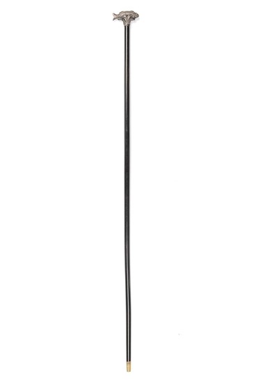 A Victorian Silver Handled Zoomorphic Walking Stick