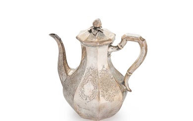 A Victorian silver coffee pot, mark of William Ker Reid