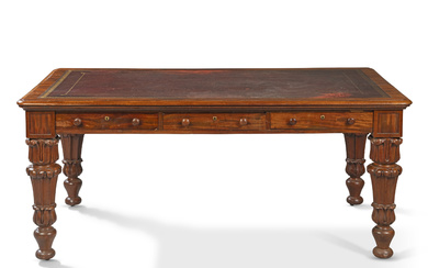 A WILLIAM IV MAHOGANY WRITING TABLE CIRCA 1830, ATTRIBUTED TO...