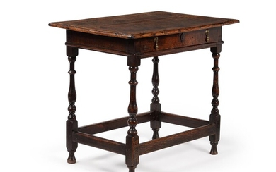 A WILLIAM & MARY BURR OAK AND OAK SIDE TABLE, CIRCA 1690