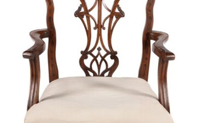 A carved mahogany armchair