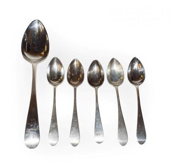 A collection of George III Scottish silver flatware, comprising: a...