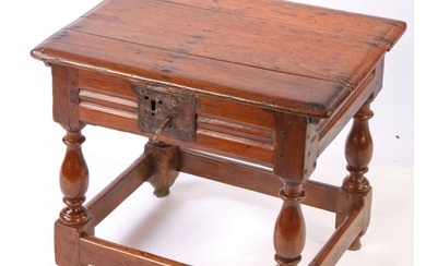 A comparatively large Charles II oak box-stool, circa 1660 ...