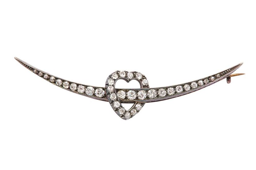 A diamond heart brooch