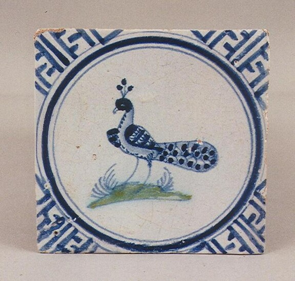 A fine rare early 17th century Dutch delft tile