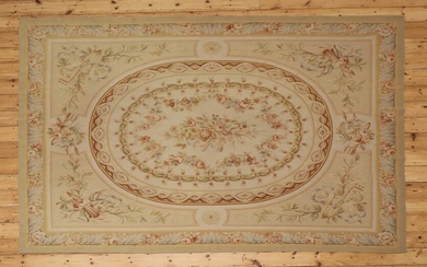 A flatweave Aubusson design rug