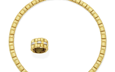 A gold and diamond necklace and ring suite,, by Roberto Coin, 2006