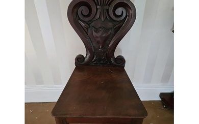 A good pair of William 1Vth Mahogany Hall Chairs with highly...
