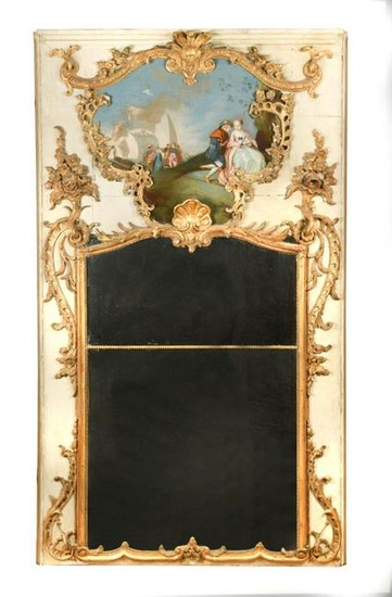 A late 19th century French painted and parcel gilt