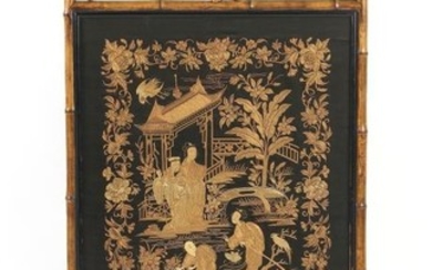 A late 19th / early 20th century bamboo screen,...