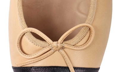 A pair of Chanel two-tone leather ballet flats, modern