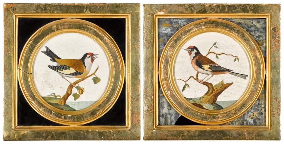 A pair of Italian micromosaic panels by Antonio and Francesco Mora, Rome, circa 1800