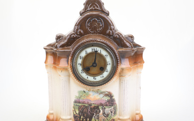 A porcelain table clock, first half of the 20th century.