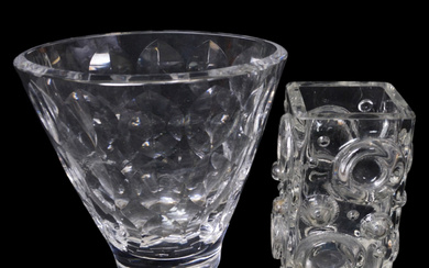 A set of two glass vases, 20th century.