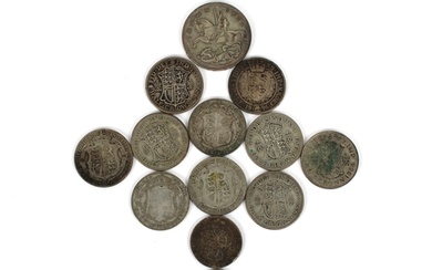 A small collection of various British silver coinage to incl...