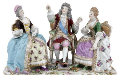A white and polychrome porcelain group