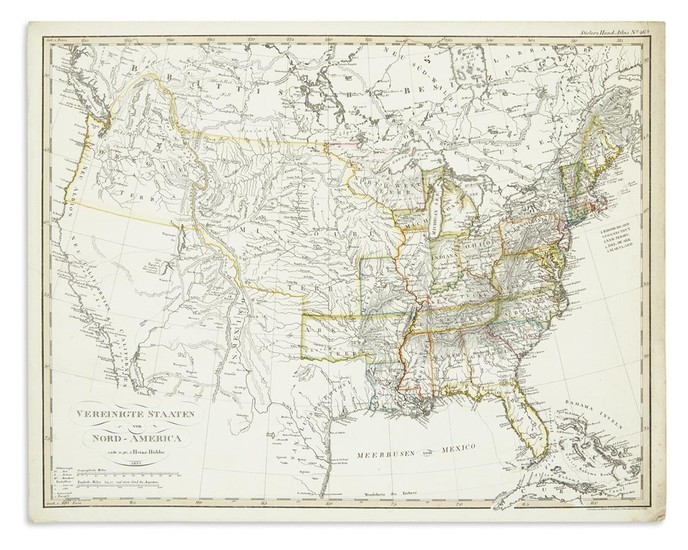 (AMERICA.) Stieler, Adolf; Reichard, Christian Gottlieb; and others. Group of 7 engraved maps...